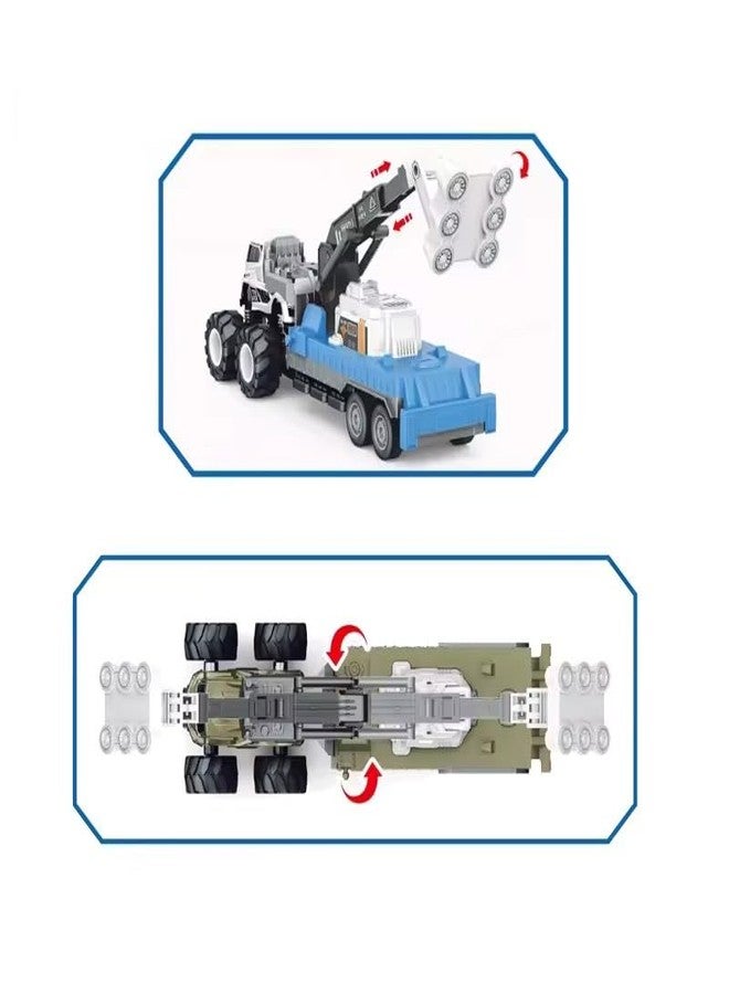 SHIPEASE لعبة مركبة هندسية تعمل بالاحتكاك من SHIPEASE بمقياس 1:43، سلم صعود إلى المطار، لعبة للأطفال الأولاد، مصنوعة من المعدن المصبوب، طائرة، سلم، مقطورة، شاحنة، هدية (متعددة الألوان، عبوة من قطعة واحدة) - Image 3